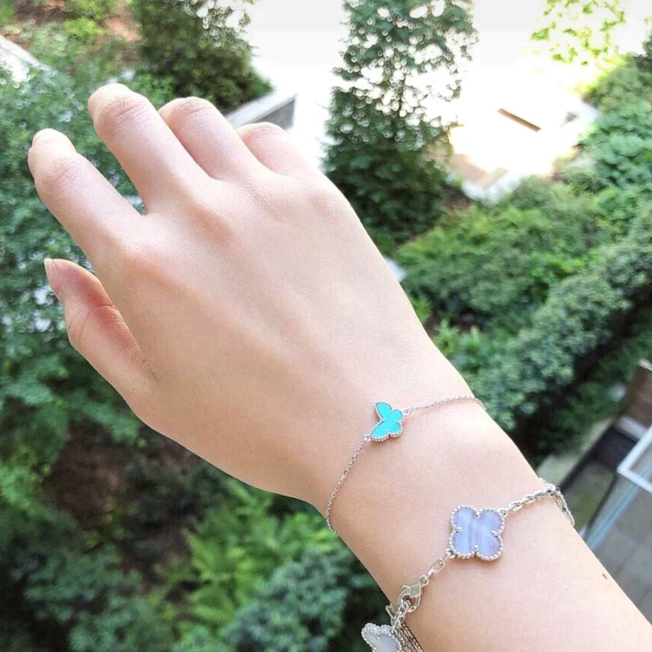 [OAKJURI Jewelry]BUTTERFLY TURQUOISE BUTTERFLY BRACELET SILVER