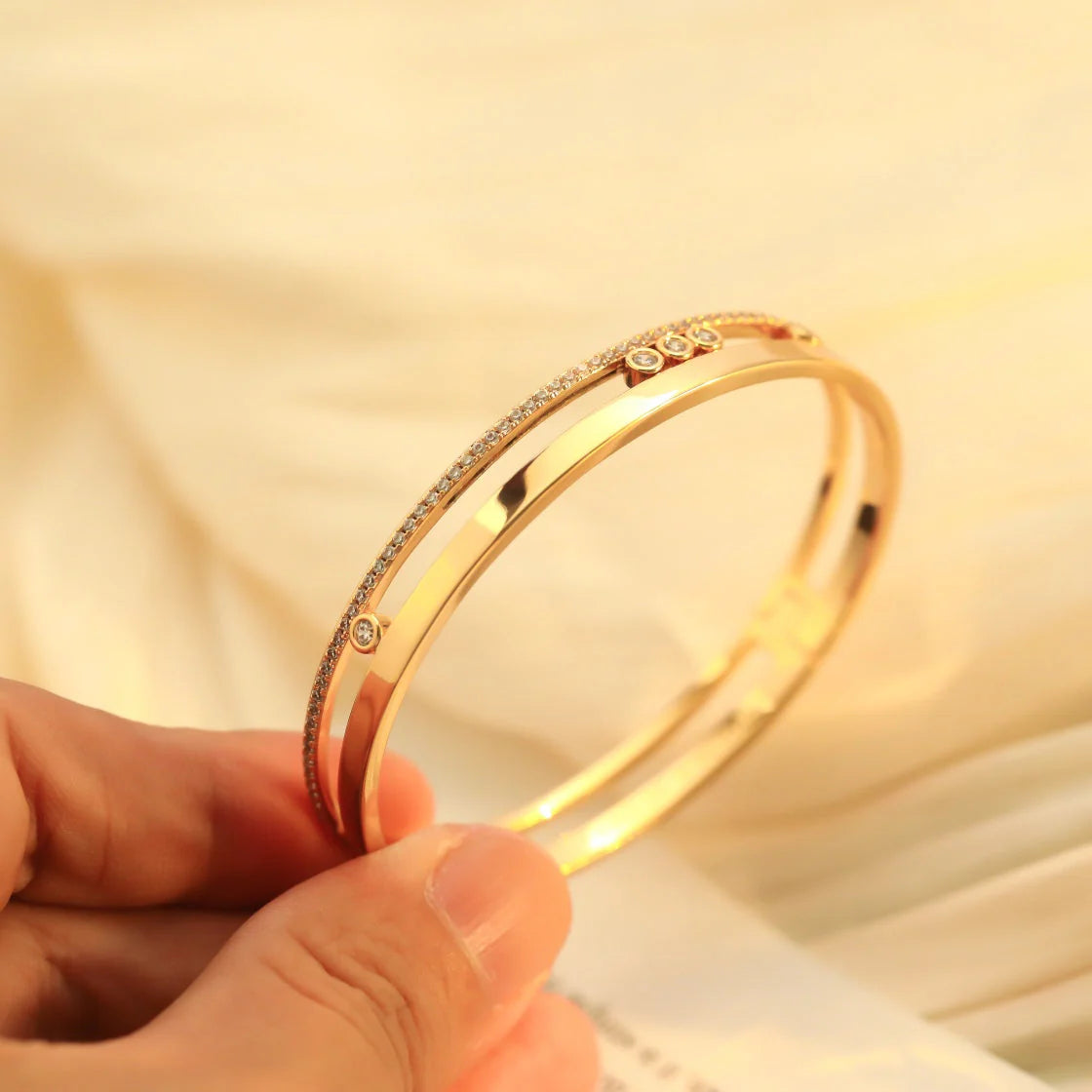 [OAKJURI Jewelry]Move Romane Diamond Bangle Bracelet
