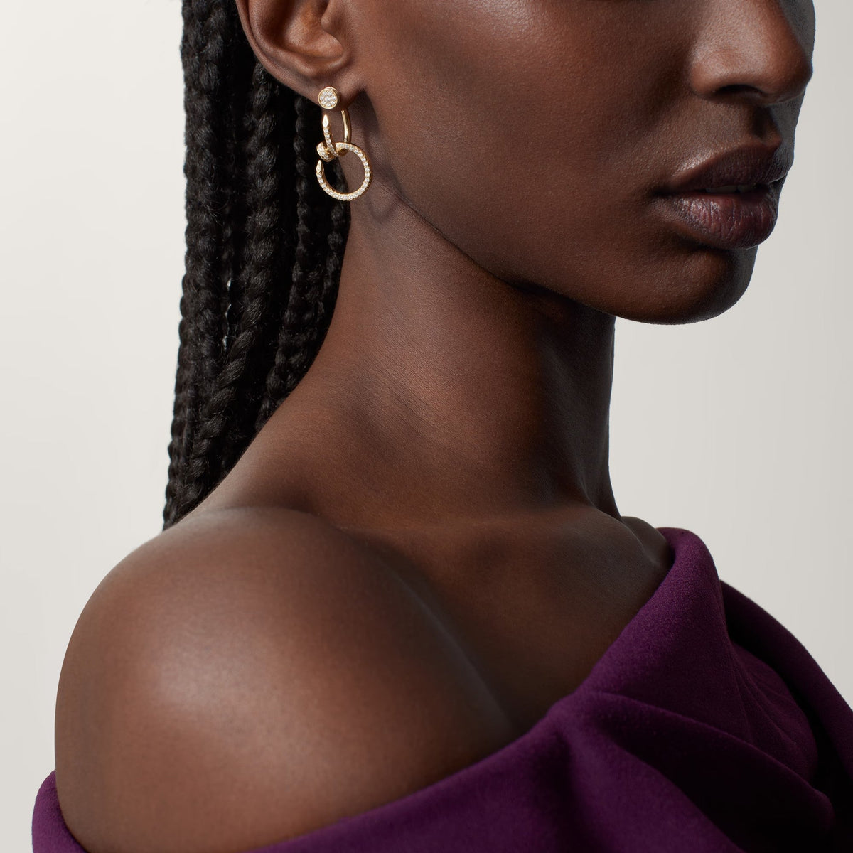 [OAKJURI Jewelry] JUSTE FULL DIAMOND DOUBLE EARRINGS