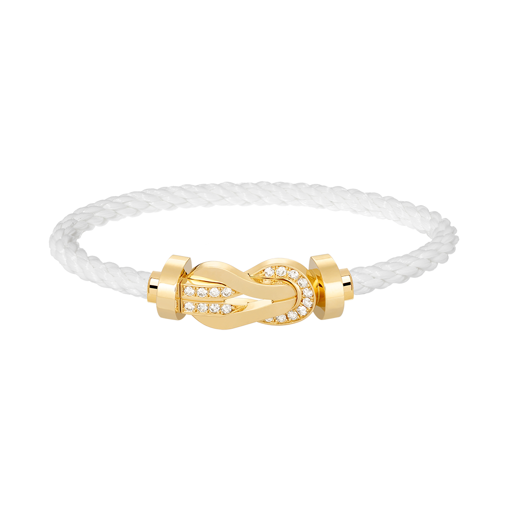 [OAKJURI Jewelry]CHANCE LARGE 8 FIGURE BUCKLE HALF DIAMOND BRACELET GOLD