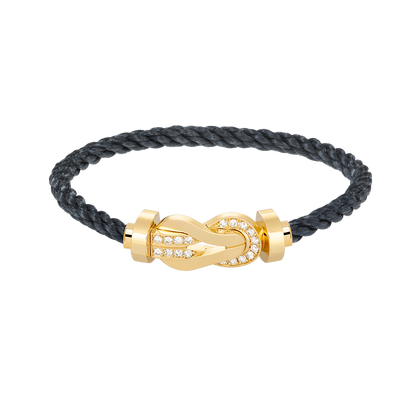 [OAKJURI Jewelry]CHANCE LARGE 8 FIGURE BUCKLE HALF DIAMOND BRACELET GOLD