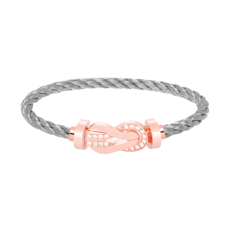 [OAKJURI Jewelry]CHANCE LARGE 8 FIGURE BUCKLE HALF DIAMOND BRACELET ROSE GOLD