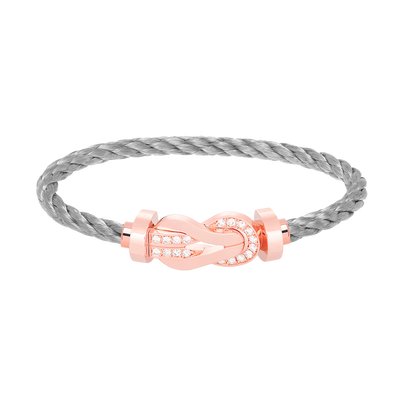 [OAKJURI Jewelry]CHANCE LARGE 8 FIGURE BUCKLE HALF DIAMOND BRACELET ROSE GOLD
