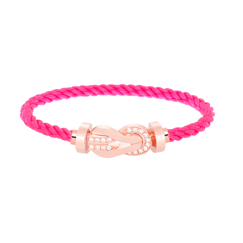[OAKJURI Jewelry]CHANCE LARGE 8 FIGURE BUCKLE HALF DIAMOND BRACELET ROSE GOLD