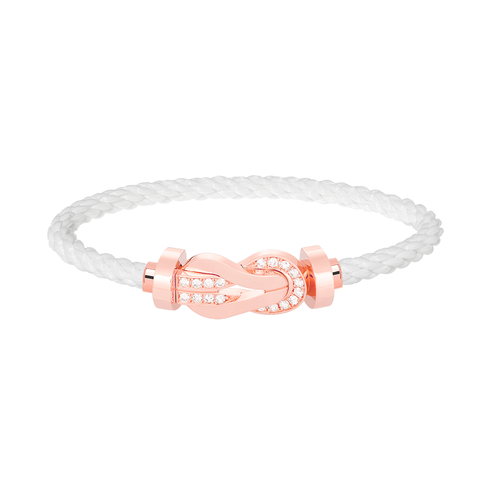 [OAKJURI Jewelry]CHANCE LARGE 8 FIGURE BUCKLE HALF DIAMOND BRACELET ROSE GOLD
