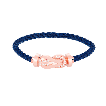 [OAKJURI Jewelry]CHANCE LARGE 8 FIGURE BUCKLE HALF DIAMOND BRACELET ROSE GOLD