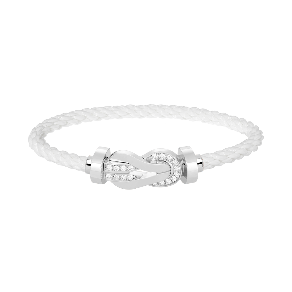[OAKJURI Jewelry]CHANCE LARGE 8 FIGURE BUCKLE HALF DIAMOND BRACELET SILVER