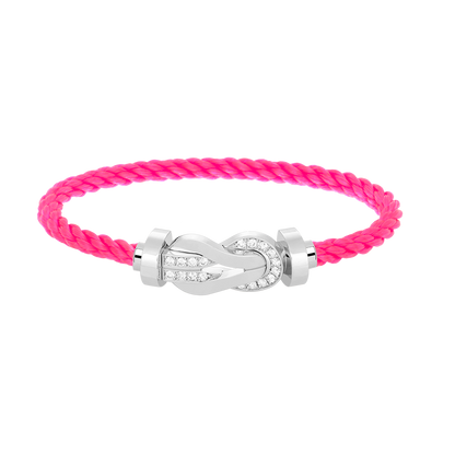 [OAKJURI Jewelry]CHANCE LARGE 8 FIGURE BUCKLE HALF DIAMOND BRACELET SILVER