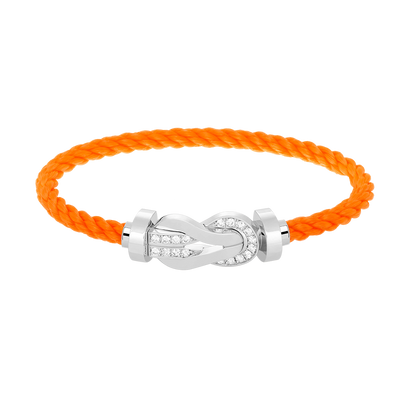 [OAKJURI Jewelry]CHANCE LARGE 8 FIGURE BUCKLE HALF DIAMOND BRACELET SILVER