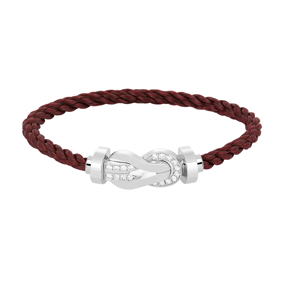 [OAKJURI Jewelry]CHANCE LARGE 8 FIGURE BUCKLE HALF DIAMOND BRACELET SILVER