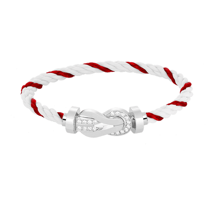 [OAKJURI Jewelry]CHANCE LARGE 8 FIGURE BUCKLE HALF DIAMOND BRACELET SILVER