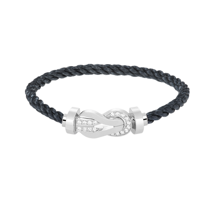 [OAKJURI Jewelry]CHANCE LARGE 8 FIGURE BUCKLE HALF DIAMOND BRACELET SILVER