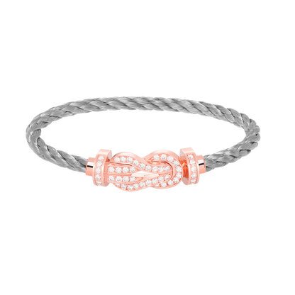 [OAKJURI Jewelry]CHANCE LARGE 8 FIGURE BUCKLE FULL DIAMOND BRACELET ROSE GOLD