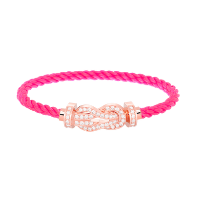 [OAKJURI Jewelry]CHANCE LARGE 8 FIGURE BUCKLE FULL DIAMOND BRACELET ROSE GOLD