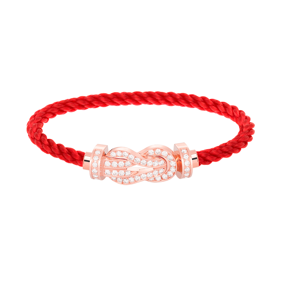 [OAKJURI Jewelry]CHANCE LARGE 8 FIGURE BUCKLE FULL DIAMOND BRACELET ROSE GOLD