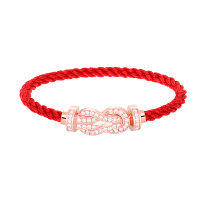 [OAKJURI Jewelry]CHANCE LARGE 8 FIGURE BUCKLE FULL DIAMOND BRACELET ROSE GOLD
