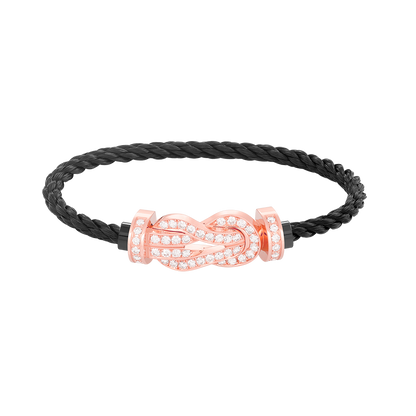 [OAKJURI Jewelry]CHANCE LARGE 8 FIGURE BUCKLE FULL DIAMOND BRACELET ROSE GOLD