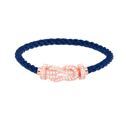 [OAKJURI Jewelry]CHANCE LARGE 8 FIGURE BUCKLE FULL DIAMOND BRACELET ROSE GOLD