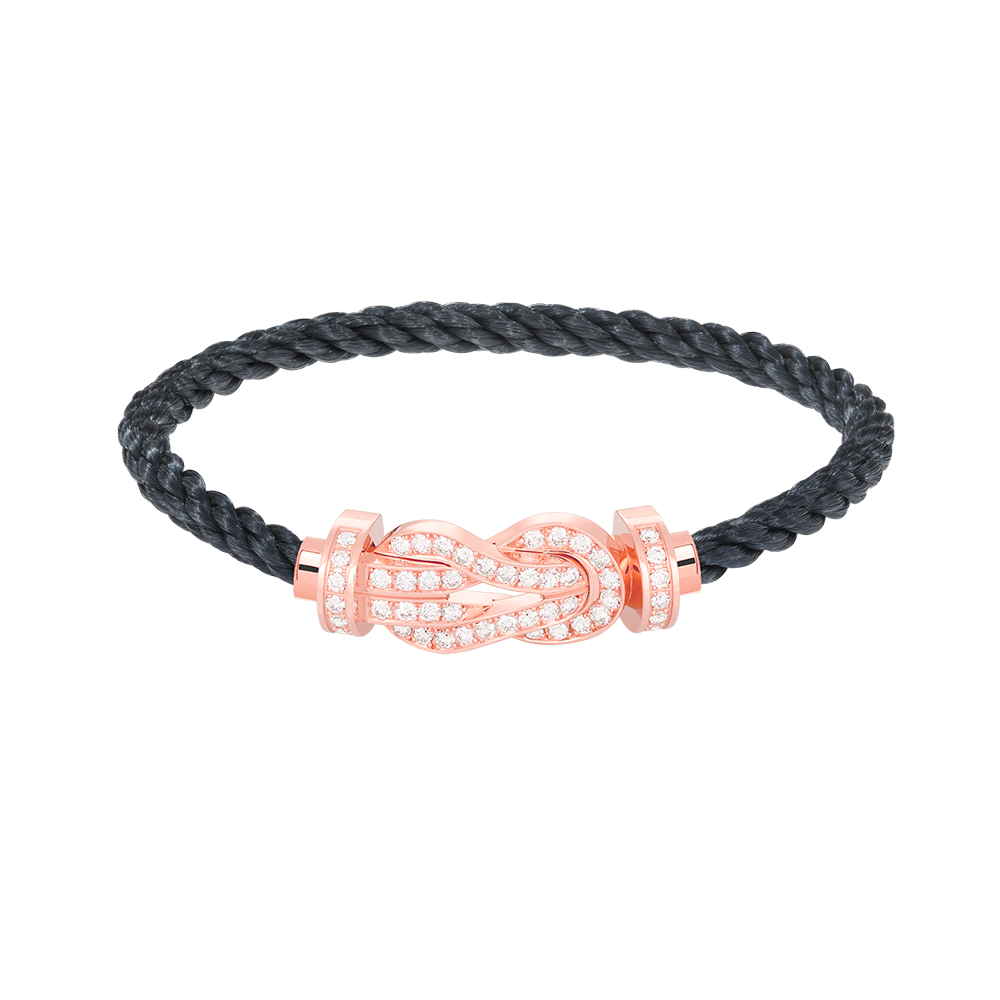 [OAKJURI Jewelry]CHANCE LARGE 8 FIGURE BUCKLE FULL DIAMOND BRACELET ROSE GOLD