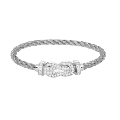 [OAKJURI Jewelry]CHANCE LARGE 8 FIGURE BUCKLE FULL DIAMOND BRACELET SILVER