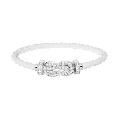 [OAKJURI Jewelry]CHANCE LARGE 8 FIGURE BUCKLE FULL DIAMOND BRACELET SILVER