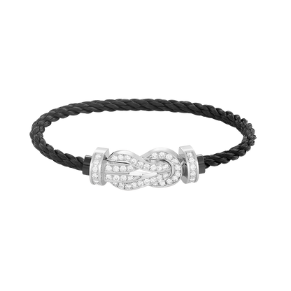 [OAKJURI Jewelry]CHANCE LARGE 8 FIGURE BUCKLE FULL DIAMOND BRACELET SILVER