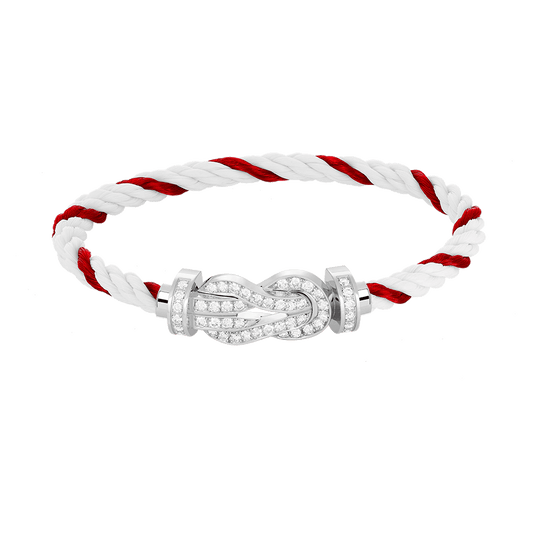 [OAKJURI Jewelry]CHANCE LARGE 8 FIGURE BUCKLE FULL DIAMOND BRACELET SILVER