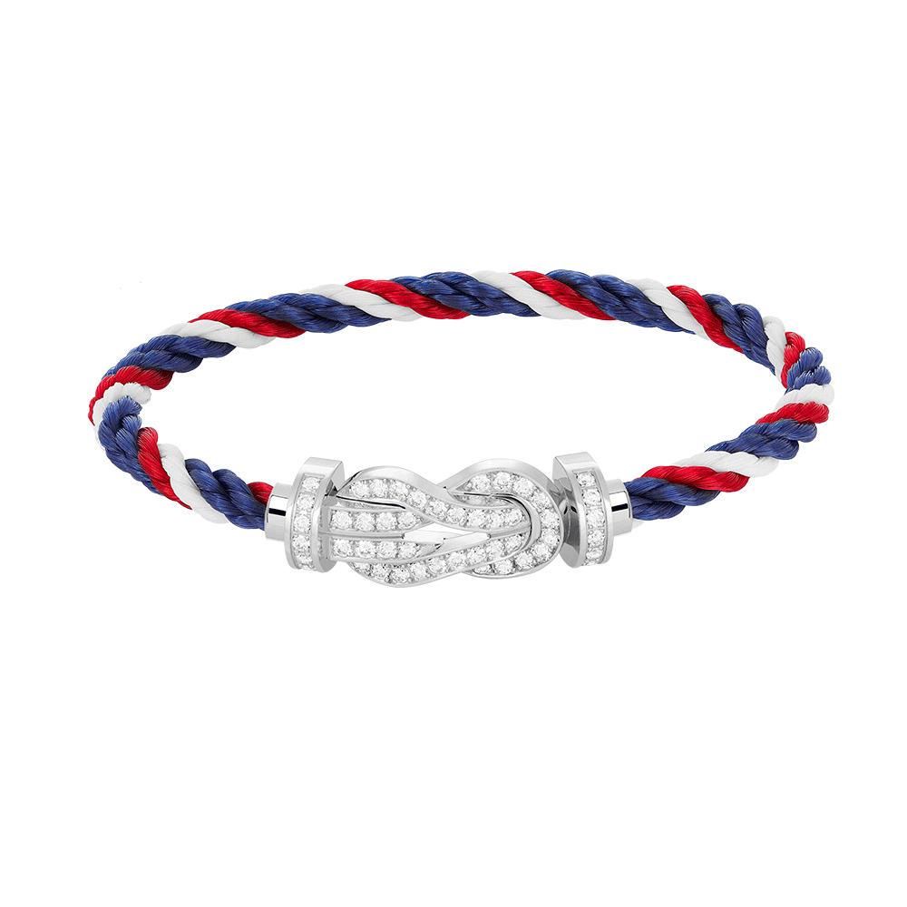 [OAKJURI Jewelry]CHANCE LARGE 8 FIGURE BUCKLE FULL DIAMOND BRACELET SILVER