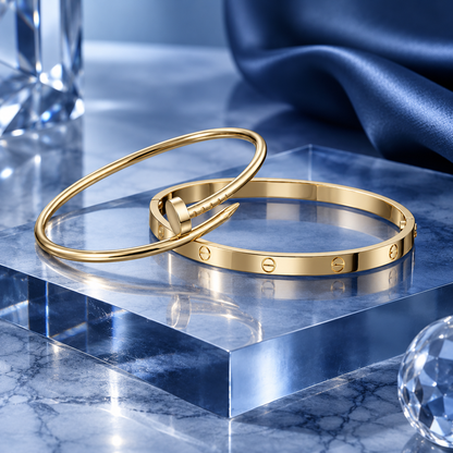 [OAKJURI Jewelry] LOVE & JUSTE Classic Bracelet Stack Set