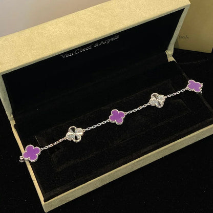 [OAKJURI Jewelry] CLOVER 5 MOTIF VIOLET BRACELET COLLECTION