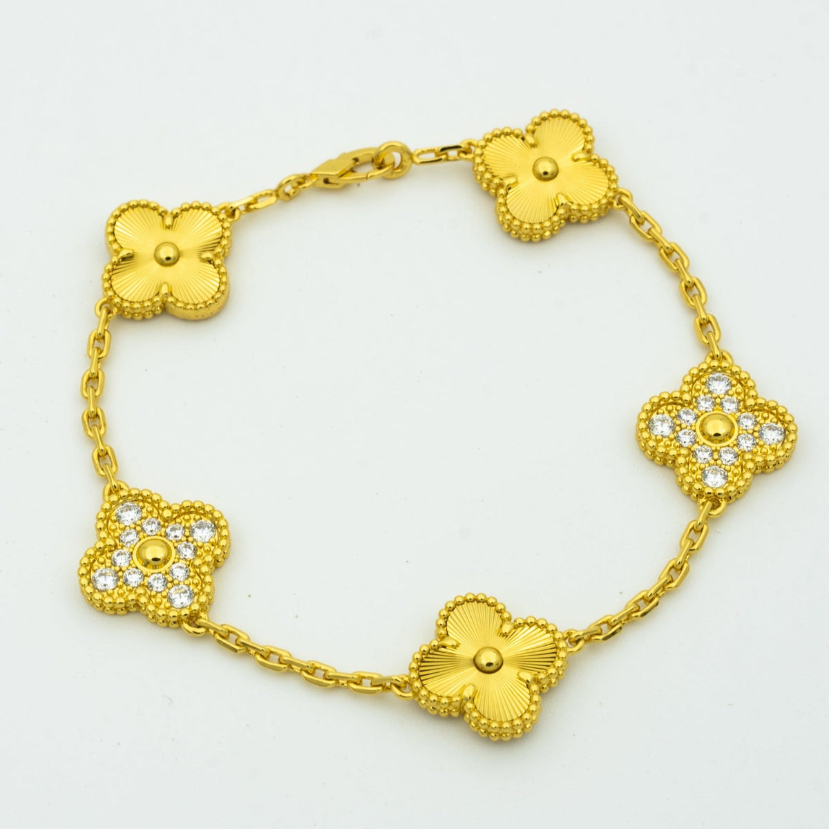 [OAKJURI Jewelry] CLOVER 5 MOTIF LASER BRACELET COLLECTION