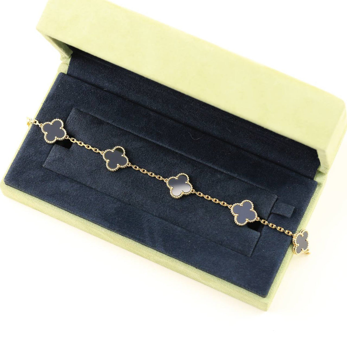 [OAKJURI Jewelry] CLOVER 5 MOTIF ONYXS BRACELET COLLECTION
