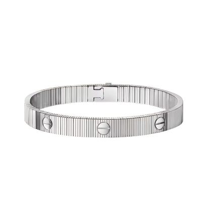 [OAKJURI Jewelry]Clover & Love Sliver 2-Piece Bracelet Stack Set