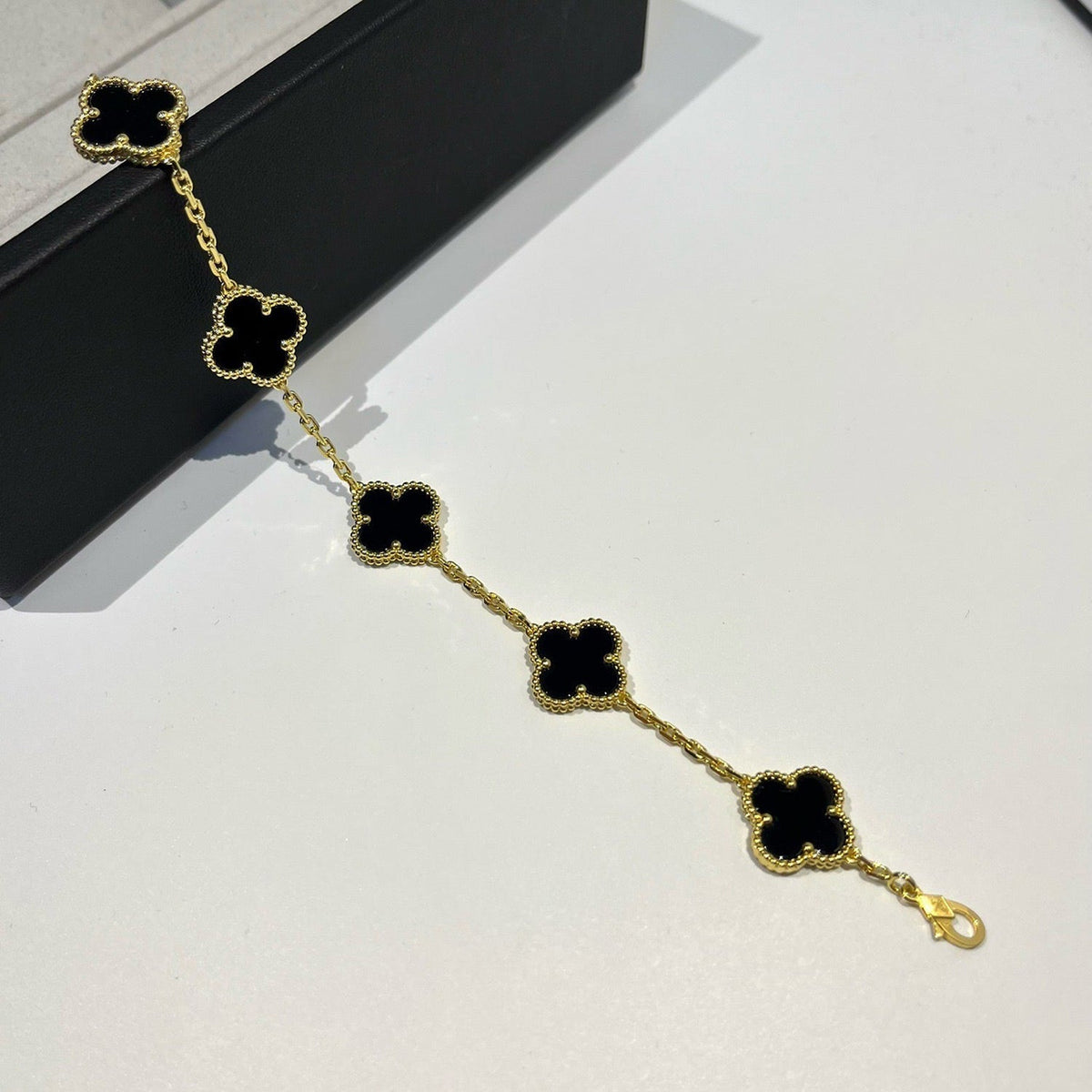 [OAKJURI Jewelry] CLOVER 5 MOTIF ONYXS BRACELET COLLECTION