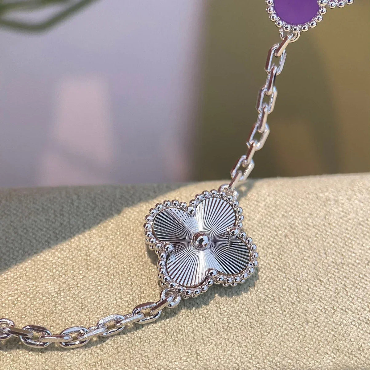 [OAKJURI Jewelry] CLOVER 5 MOTIF VIOLET BRACELET COLLECTION