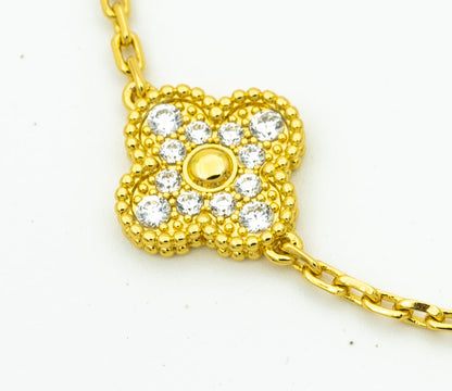 [OAKJURI Jewelry] CLASH & Clover Laser 5-Motif & LOVE Brushed Bracelet Stack Set