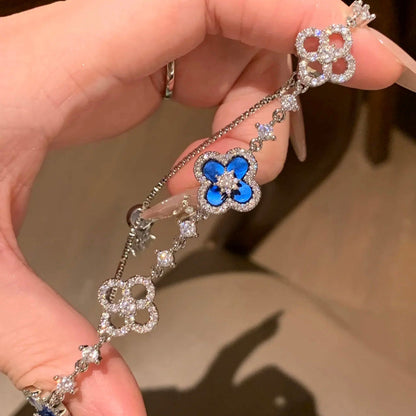 [OAKJURI Jewelry]CLOVER 5 MOTIF PINK BLUE RED WHITE BRACELET