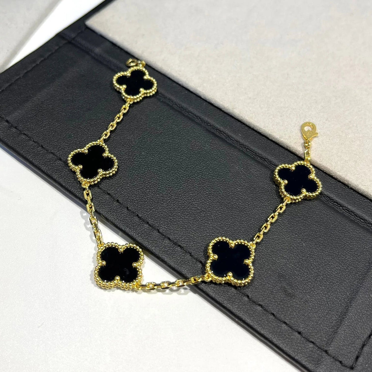 [OAKJURI Jewelry] CLOVER 5 MOTIF ONYXS BRACELET COLLECTION