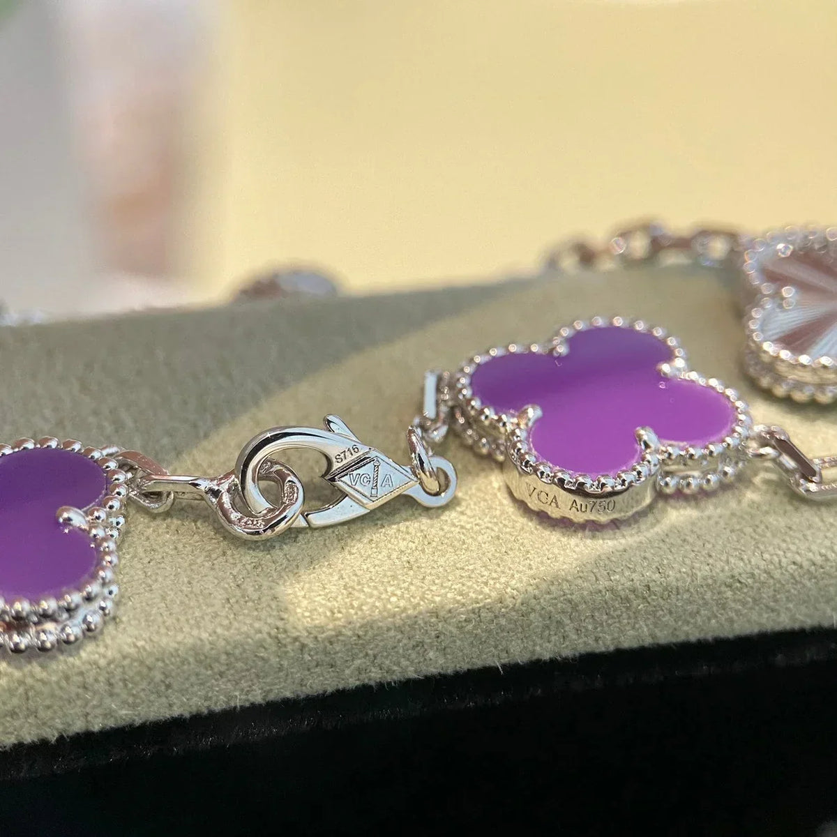 [OAKJURI Jewelry] CLOVER 5 MOTIF VIOLET BRACELET COLLECTION