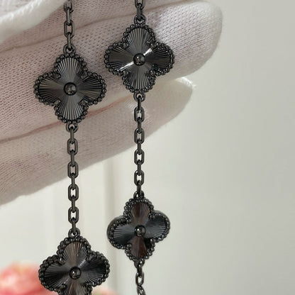 [OAKJURI Jewelry JEWELRY]CLOVER 5 MOTIF BLACK BRACELET