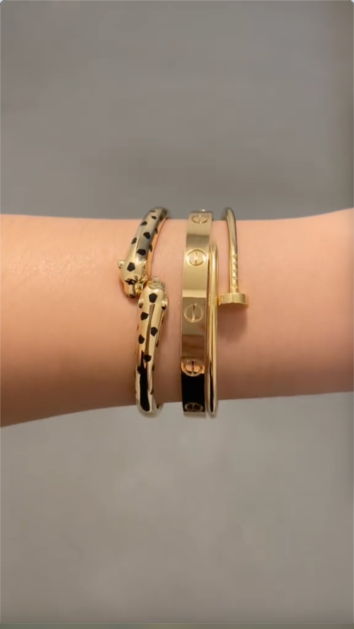 [OAKJURI Jewelry] Panthère & LOVE  & JUSTE  Diamond Bracelet Stack Set