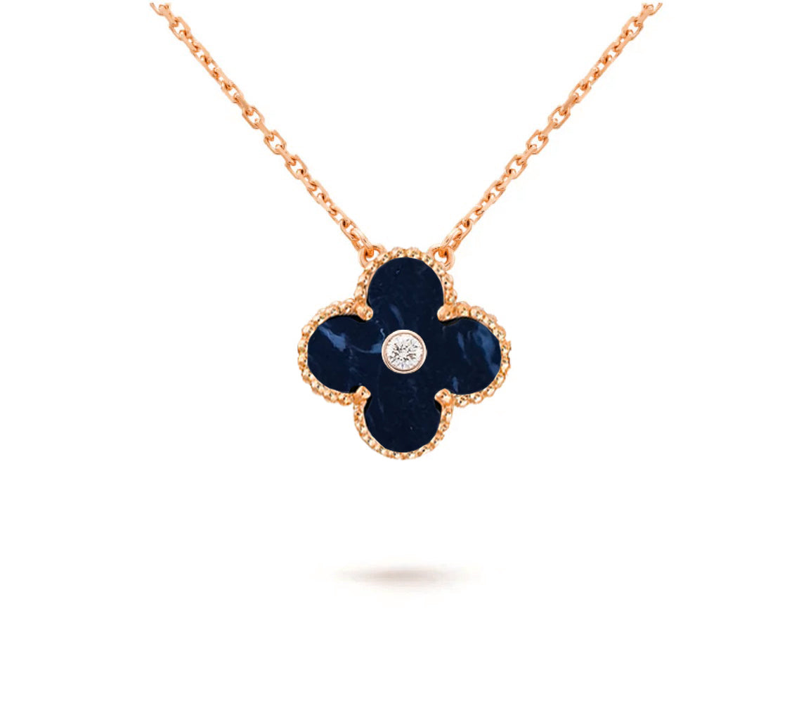 [OAKJURI Jewelry]CLOVER 15MM DIAMOND SINGLE FLOWER NECKLACE COLLECTION
