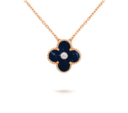 [OAKJURI Jewelry]CLOVER 15MM DIAMOND SINGLE FLOWER NECKLACE COLLECTION