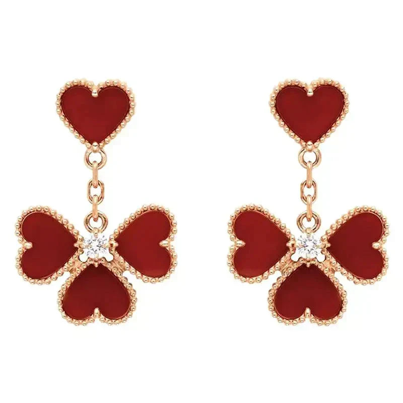 [OAKJURI Jewelry]SWEET CLOVER CARNELIAN EARRINGS