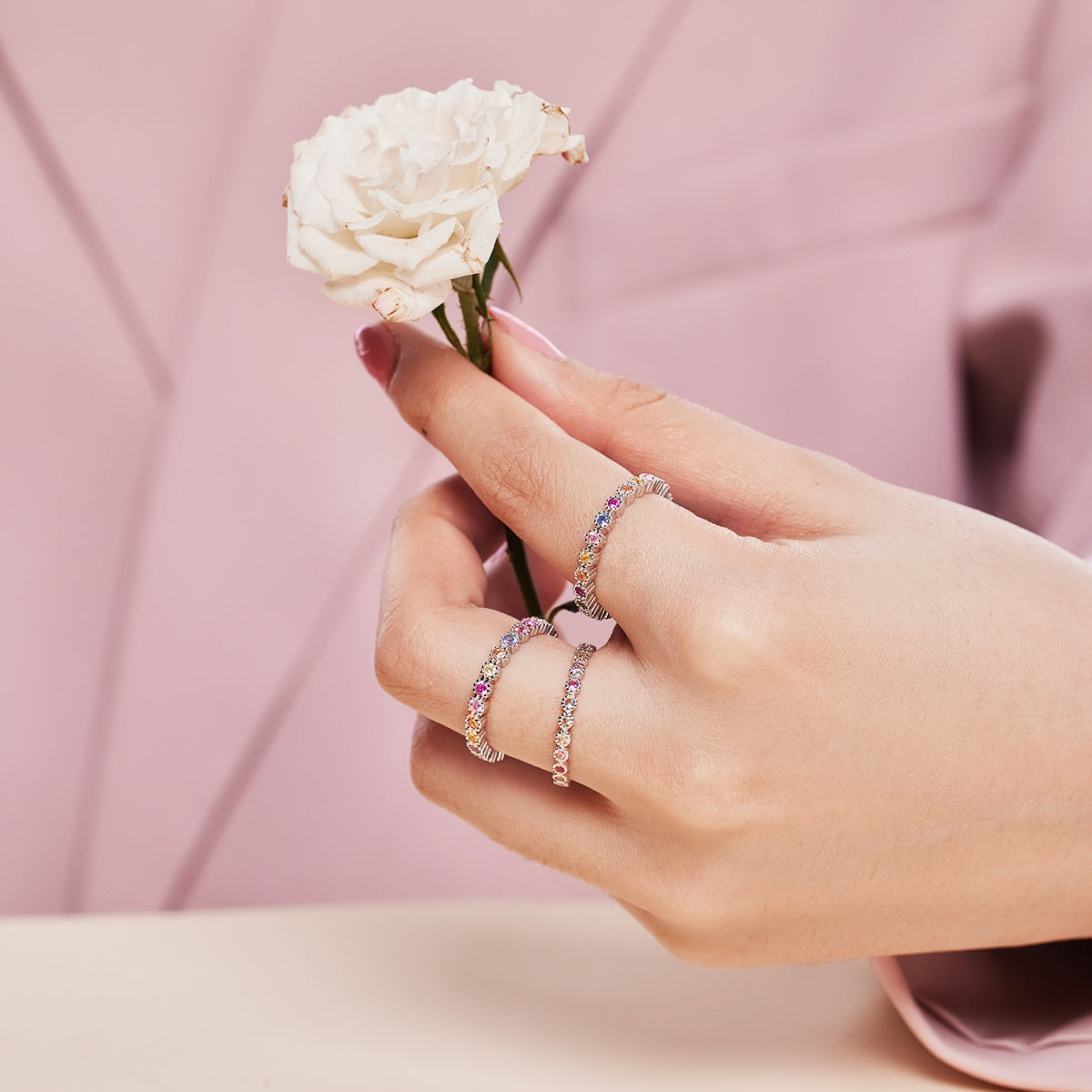 [Lumi Jewellery]Unique Scintillating Round Cut Daily Ring
