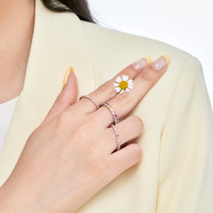 [Lumi Jewellery]Dazzling Lustrous Round Cut Tennis Ring