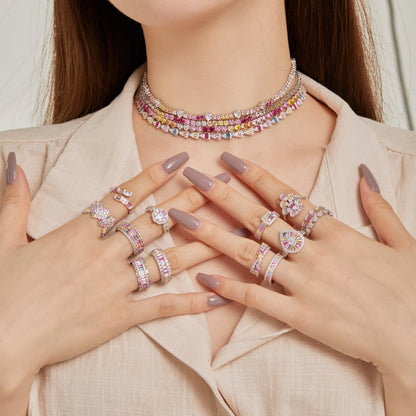 [Lumi Jewellery]Exquisite Colorful Radiant Cut Party Ring