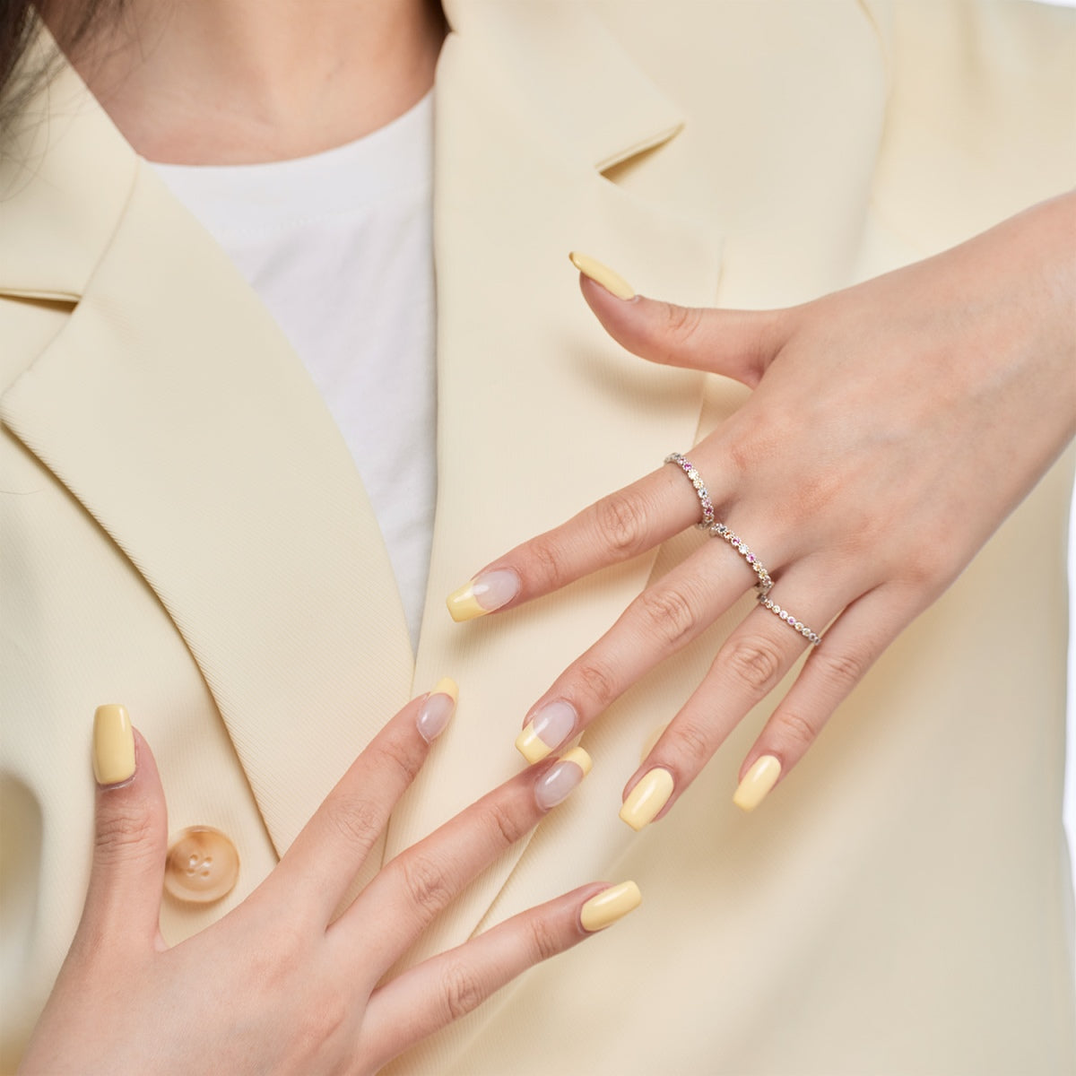 [Lumi Jewellery]Ornate Colorful Round Cut Tennis Ring