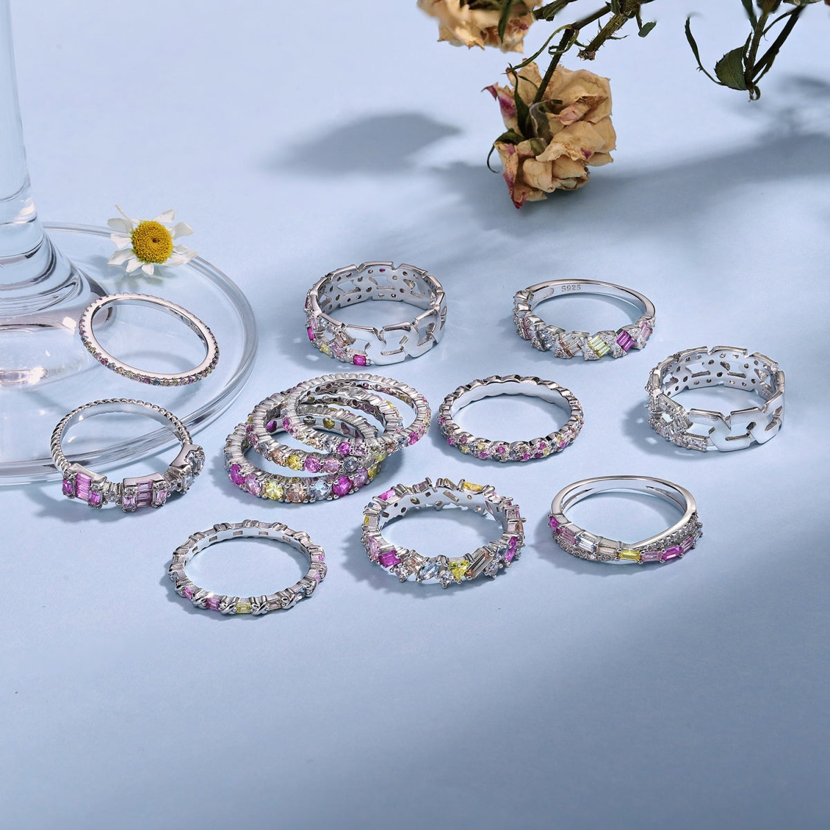 [Lumi Jewellery]Dazzling Lustrous Round Cut Tennis Ring