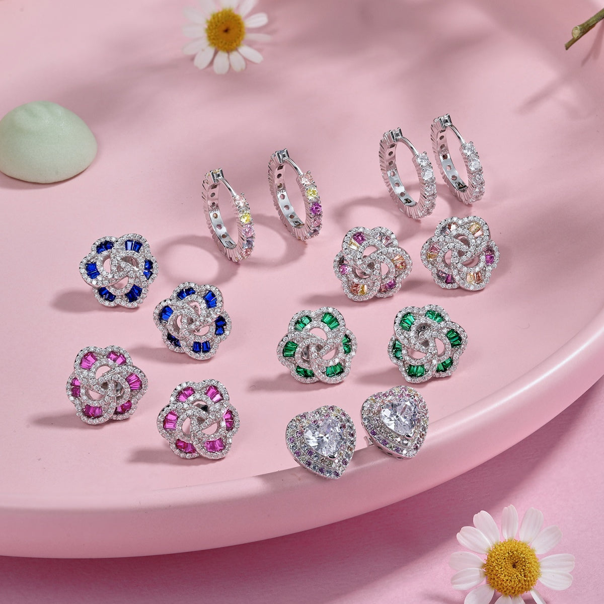 [Lumi Jewellery]Dazzling Heart Shape Lover Earrings